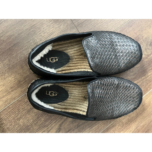 Ugg Sandrinne metallic basket espadrille slip on loafers size 7 - Picture 10 of 11